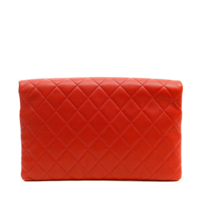 Chanel Red fold-over clutch