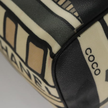 CHANEL Central Station Hand Bag Leather Beige CC 107503