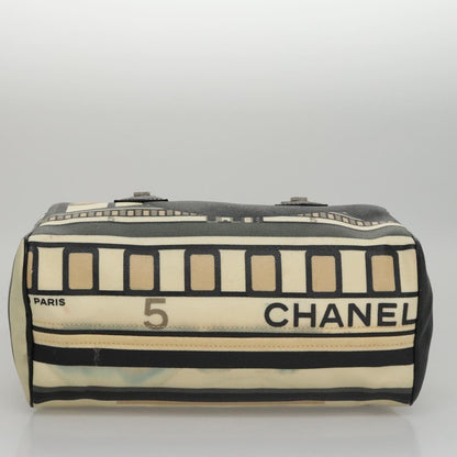 CHANEL Central Station Hand Bag Leather Beige CC 107503
