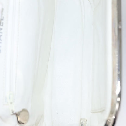 CHANEL Matelasse Hand Bag Canvas White CC 107506