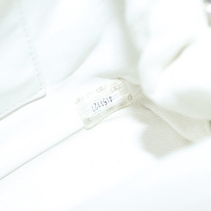 CHANEL Matelasse Hand Bag Canvas White CC 107506
