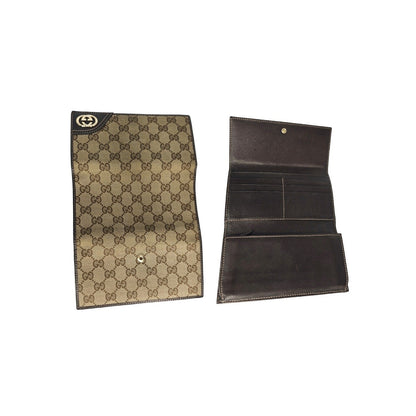 Gucci Britt Continental Monogram Canvas Wallet