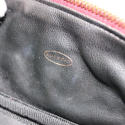 CHANEL Vanity Cosmetic Pouch Caviar Skin Wine Red CC 107627A