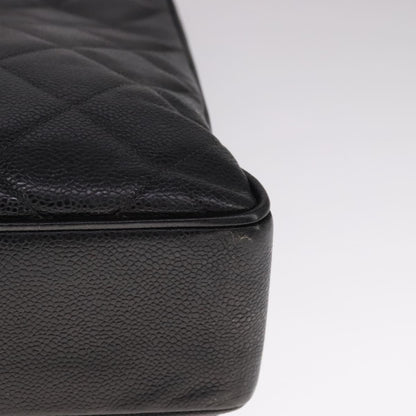 CHANEL Matelasse Tote Bag Caviar Skin Black CC 107636
