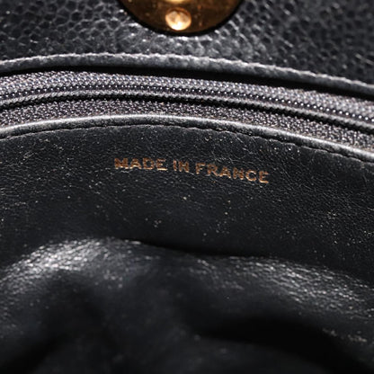 CHANEL Matelasse Tote Bag Caviar Skin Black CC 107636