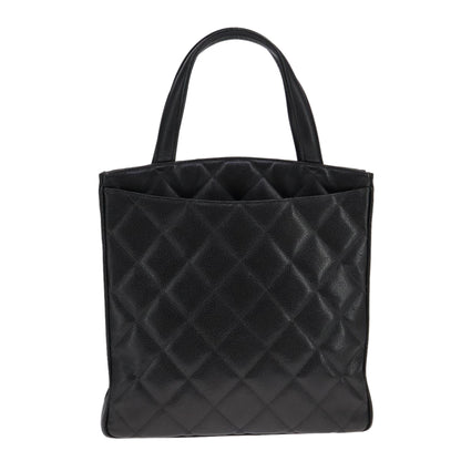 CHANEL Matelasse Tote Bag Caviar Skin Black CC 107636
