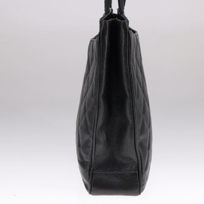 CHANEL Matelasse Tote Bag Caviar Skin Black CC 107636