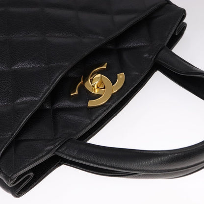 CHANEL Matelasse Tote Bag Caviar Skin Black CC 107636