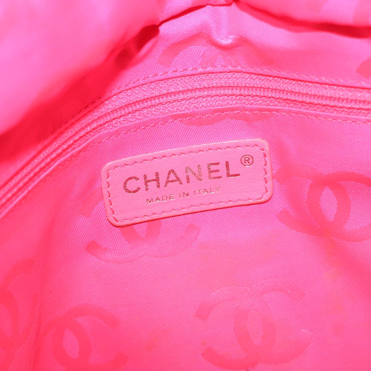 CHANEL Cambon Line Matelasse Tote Bag Lamb Skin White CC 107639
