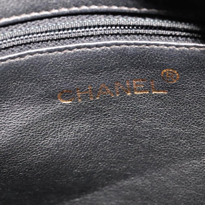 CHANEL Matelasse Chain Hand Bag Lamb Skin Black CC 107642