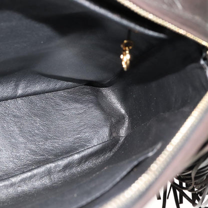 CHANEL Matelasse Chain Hand Bag Lamb Skin Black CC 107642