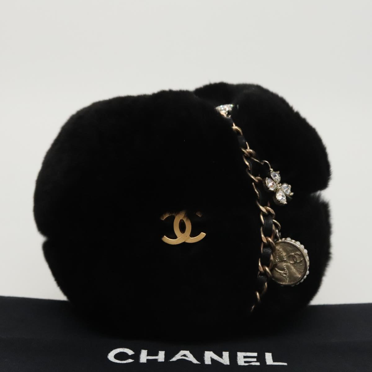 CHANEL Chain Shoulder Bag Black CC 107766A