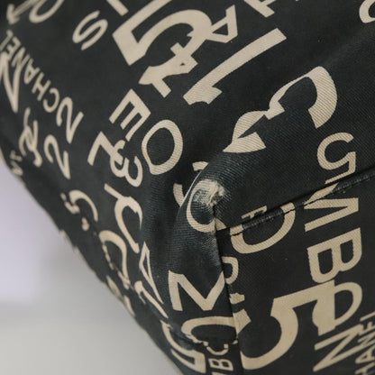 CHANEL Bysy line Tote Bag Canvas Black CC 107835
