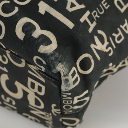 CHANEL Bysy line Tote Bag Canvas Black CC 107835