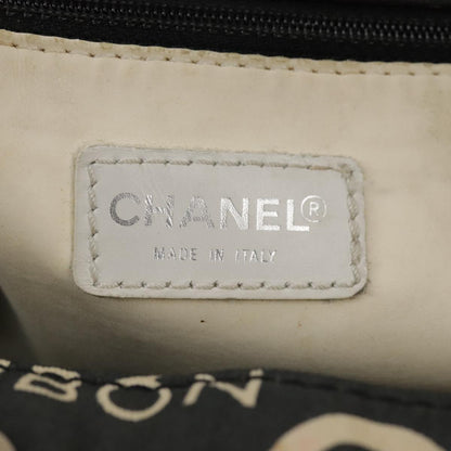 CHANEL Bysy line Tote Bag Canvas Black CC 107835