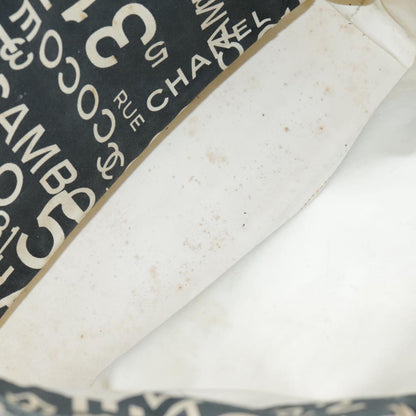 CHANEL Bysy line Tote Bag Canvas Black CC 107835