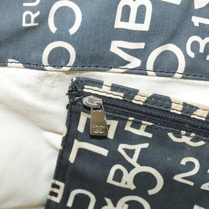 CHANEL Bysy line Tote Bag Canvas Black CC 107835