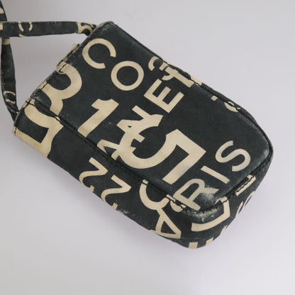 CHANEL Bysy line Tote Bag Canvas Black CC 107835