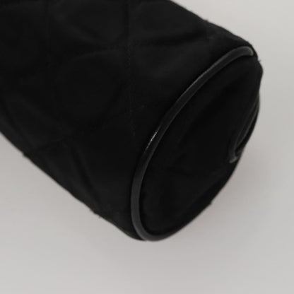 CHANEL Matelasse Pouch Nylon Black Gold CC 107851