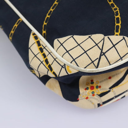 CHANEL Shoulder Bag Canvas Navy CC 107861