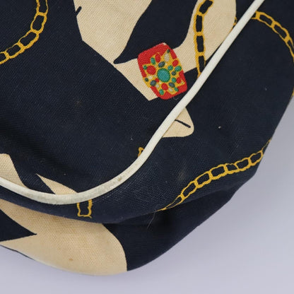 CHANEL Shoulder Bag Canvas Navy CC 107861