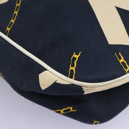 CHANEL Shoulder Bag Canvas Navy CC 107861