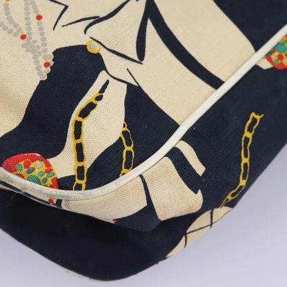 CHANEL Shoulder Bag Canvas Navy CC 107861