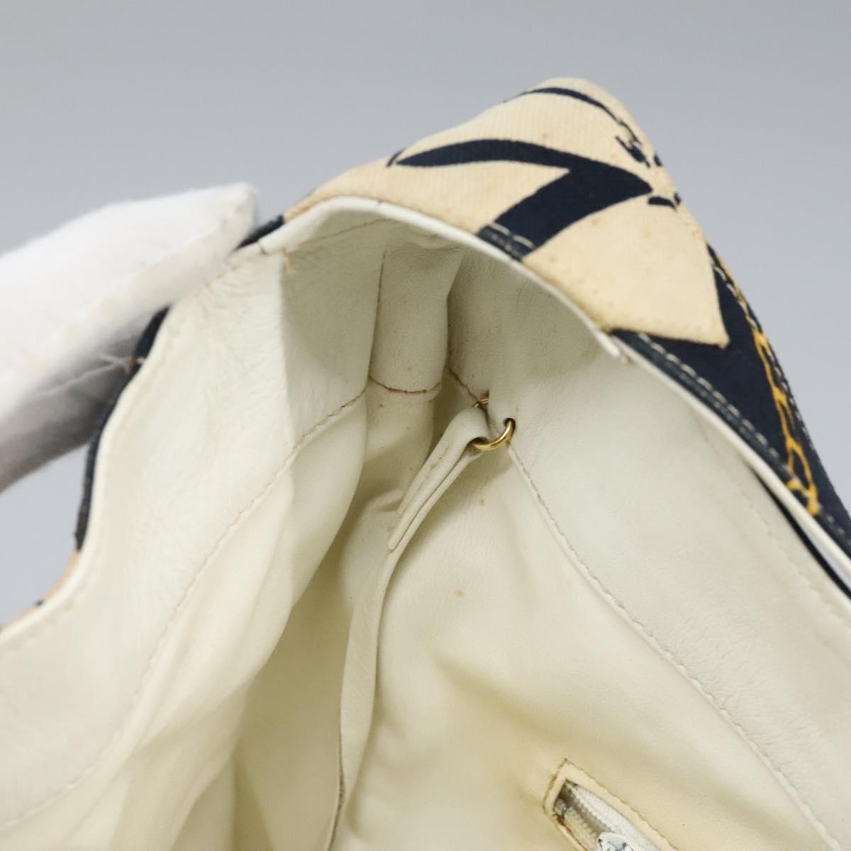 CHANEL Shoulder Bag Canvas Navy CC 107861