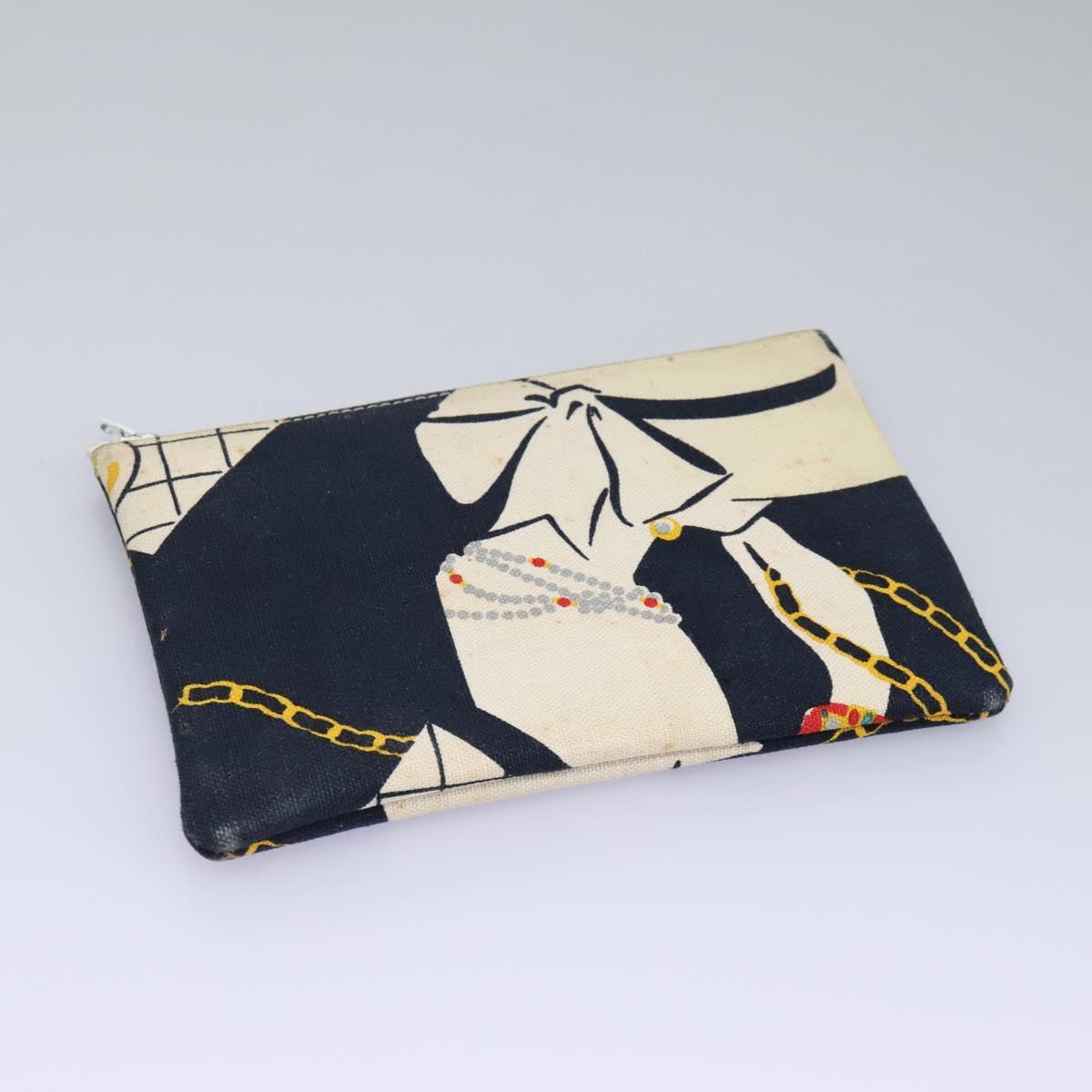 CHANEL Shoulder Bag Canvas Navy CC 107861