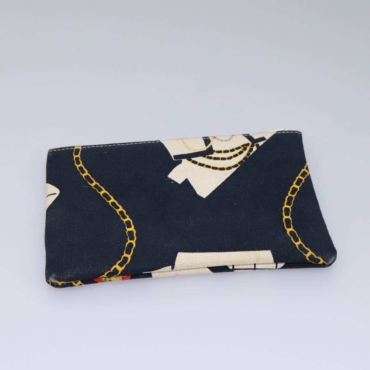 CHANEL Shoulder Bag Canvas Navy CC 107861