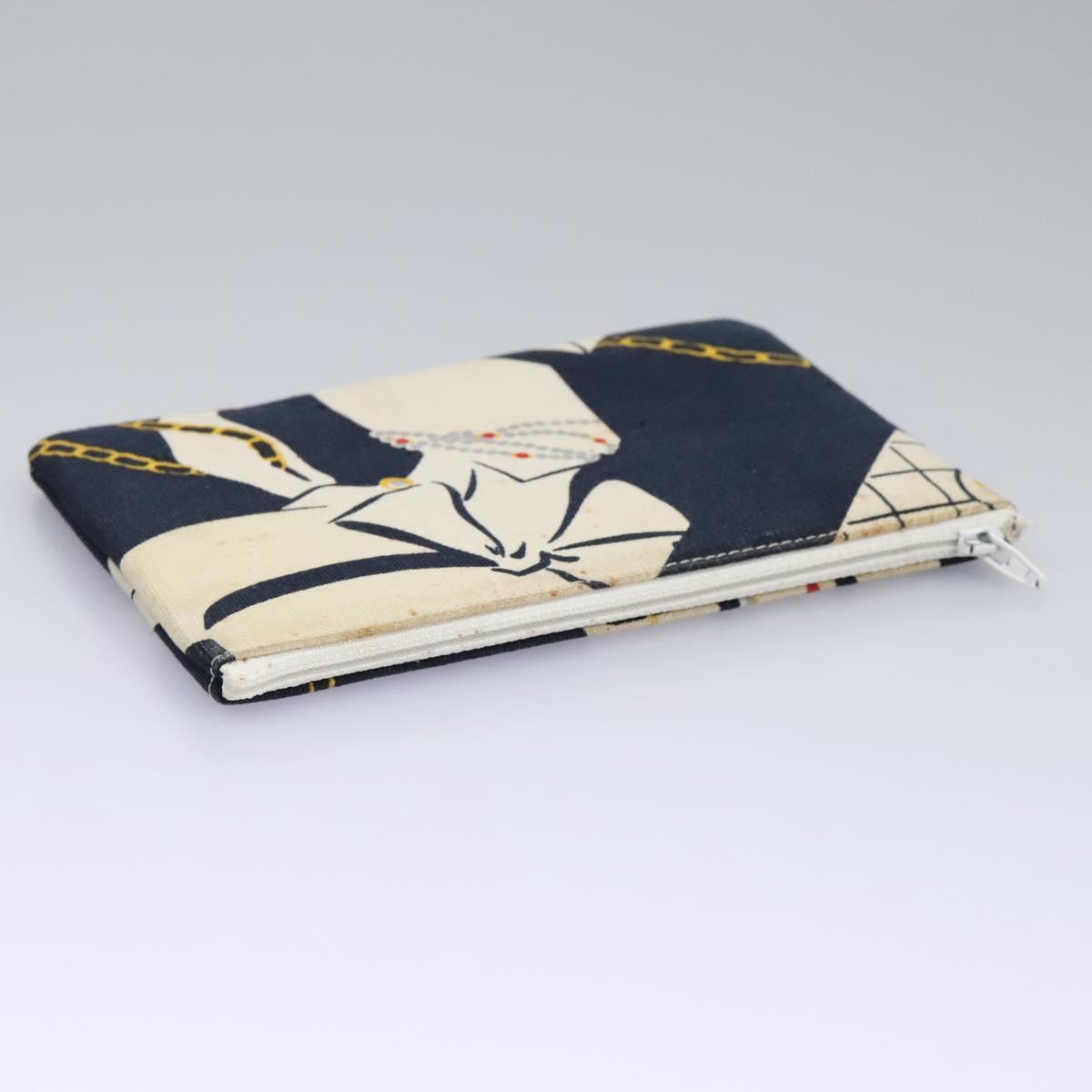 CHANEL Shoulder Bag Canvas Navy CC 107861