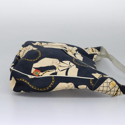 CHANEL Shoulder Bag Canvas Navy CC 107861