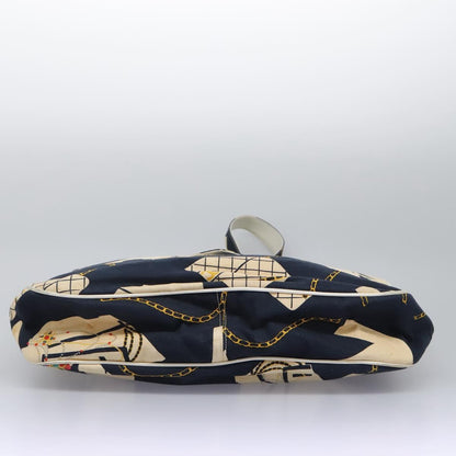 CHANEL Shoulder Bag Canvas Navy CC 107861