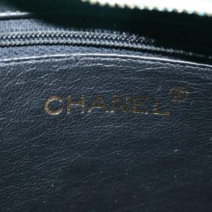 CHANEL V stitch Shoulder Bag Nylon Green Gold CC 107879