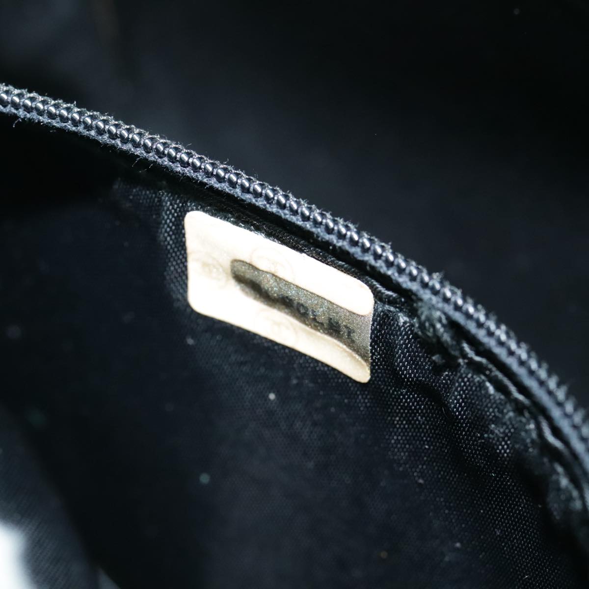 CHANEL V stitch Shoulder Bag Nylon Green Gold CC 107879