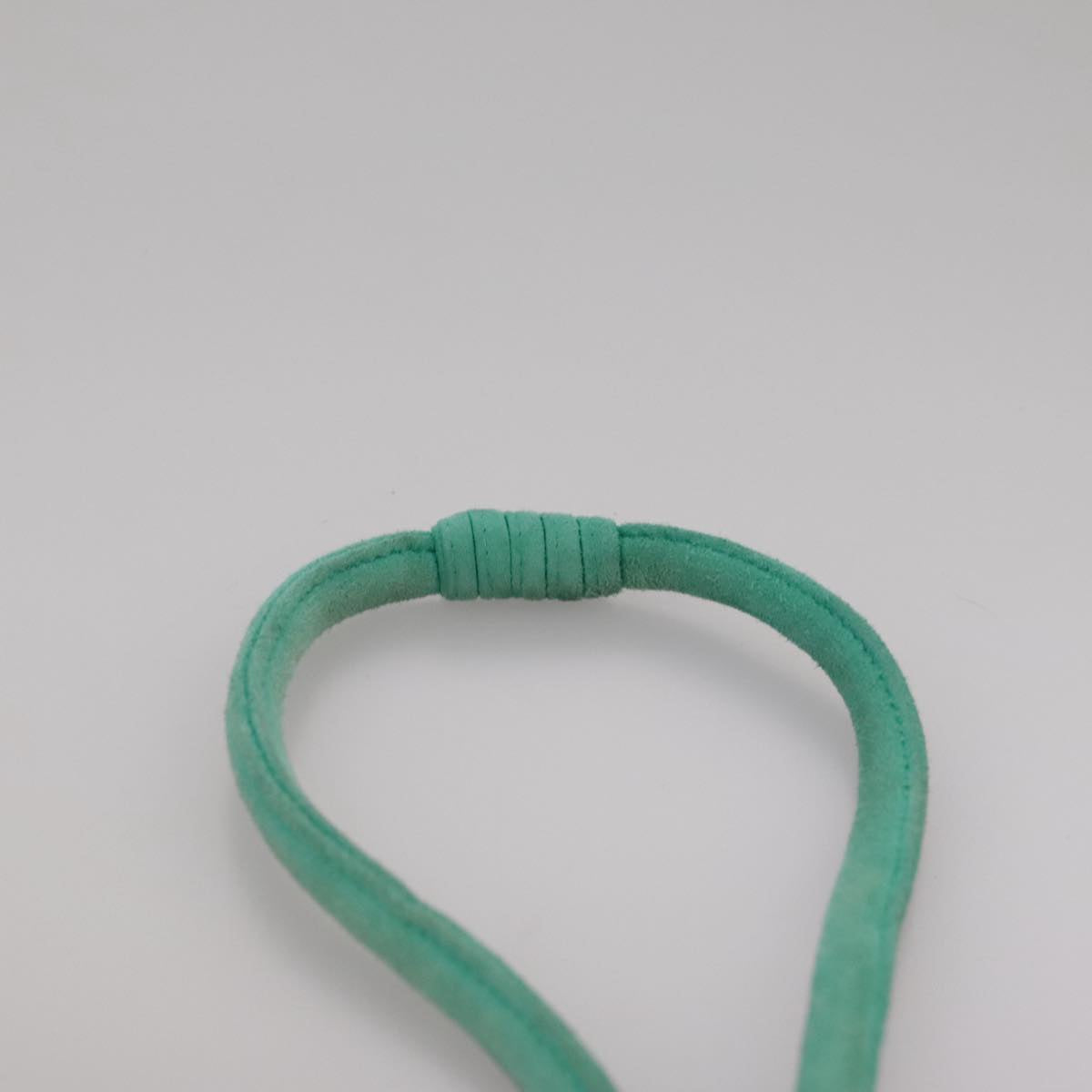 CHANEL V stitch Shoulder Bag Nylon Green Gold CC 107879