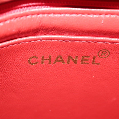 CHANEL Matelasse Chain Shoulder Bag Lamb Skin Orange Gold CC 107881A