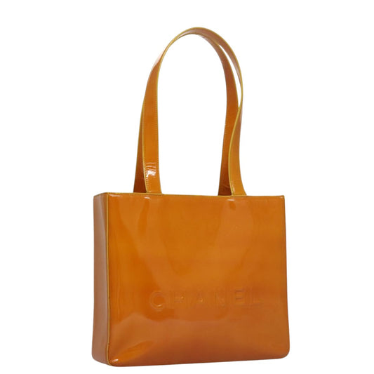 CHANEL Tote Bag Enamel Yellow Gold CC 108002