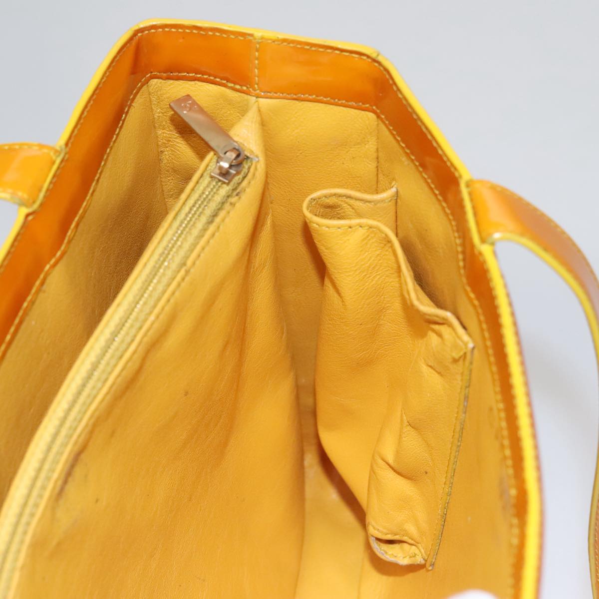 CHANEL Tote Bag Enamel Yellow Gold CC 108002