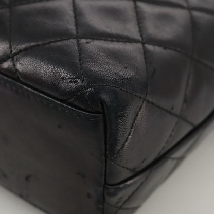 CHANEL Matelasse Shoulder Bag Lamb Skin Black Gold CC 108071