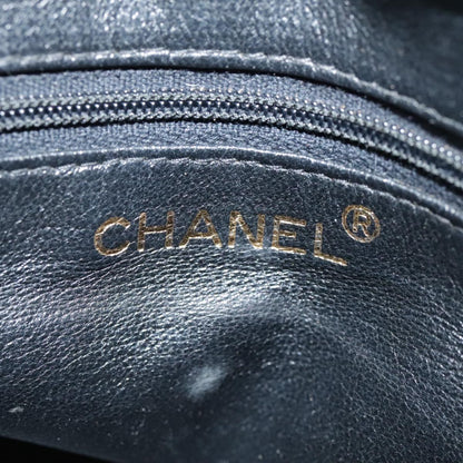 CHANEL Matelasse Shoulder Bag Lamb Skin Black Gold CC 108071