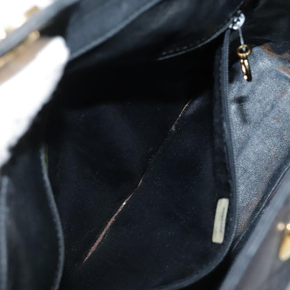 CHANEL Matelasse Shoulder Bag Lamb Skin Black Gold CC 108071