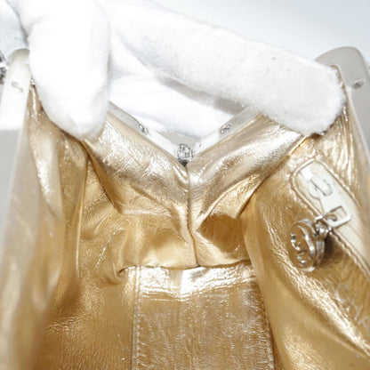 CHANEL Chain Shoulder Bag Lamb Skin Gold CC 108166