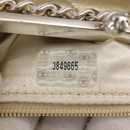 CHANEL Chain Shoulder Bag Lamb Skin Gold CC 108166