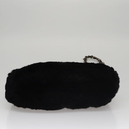 CHANEL Chain Shoulder Bag Leather Black CC 108324