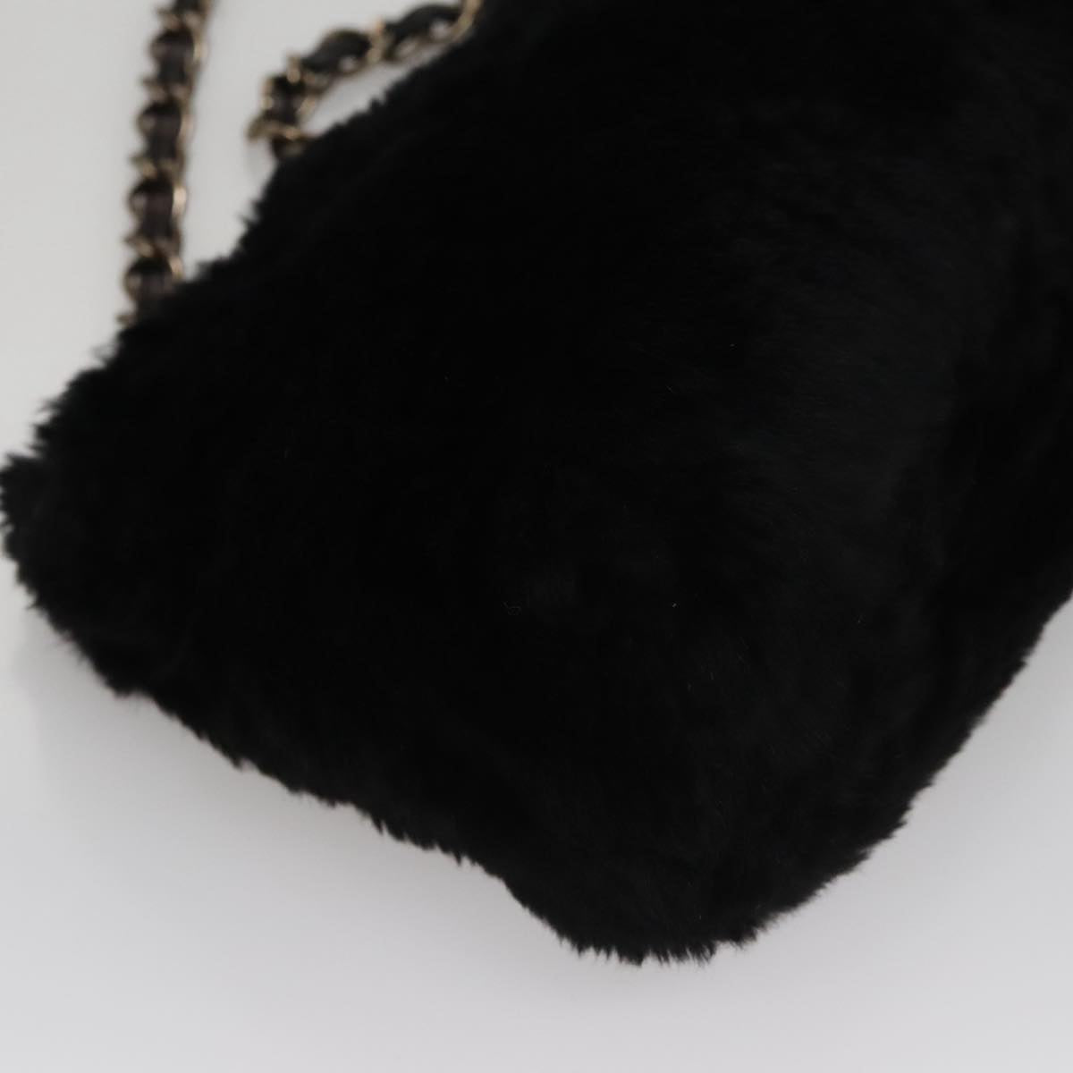 CHANEL Chain Shoulder Bag Leather Black CC 108324