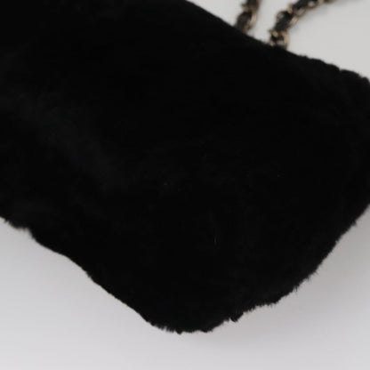 CHANEL Chain Shoulder Bag Leather Black CC 108324
