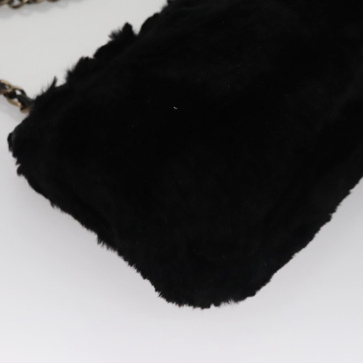 CHANEL Chain Shoulder Bag Leather Black CC 108324