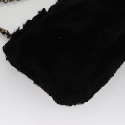CHANEL Chain Shoulder Bag Leather Black CC 108324