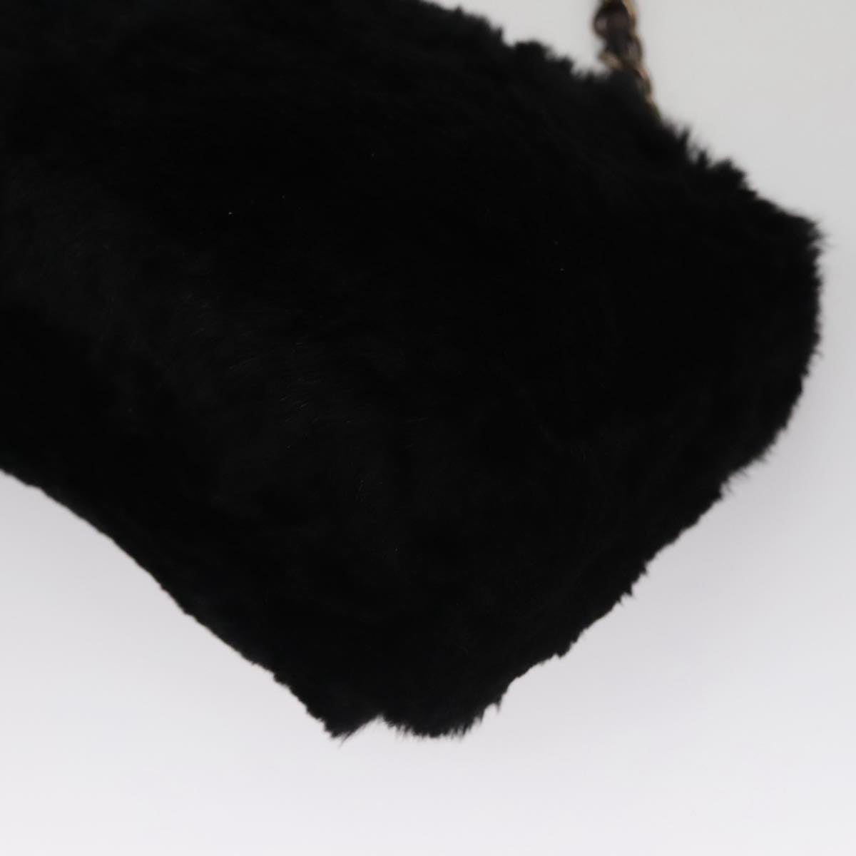 CHANEL Chain Shoulder Bag Leather Black CC 108324